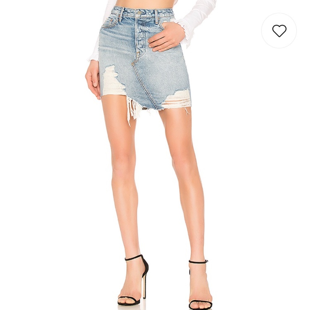 GRLFRND Denim X Revolve Rhonda distressed Skirt